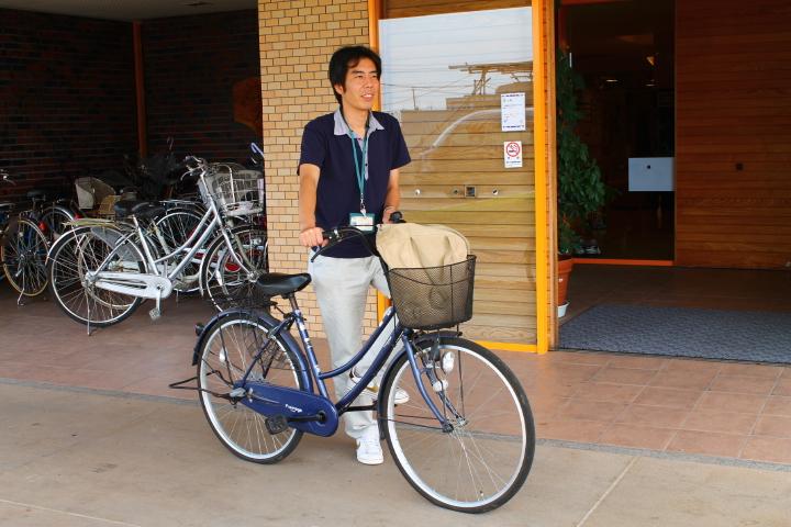 訪問は自転車も